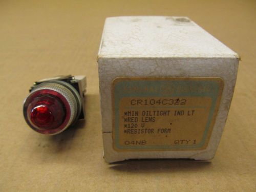 1 NIB GE CR104C322 MIN OILTIGHT INDICATOR LIGHT RED 120V RESISTOR FORM