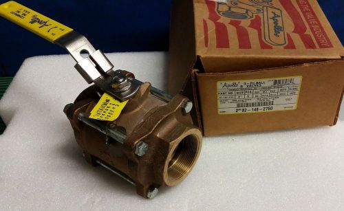 2&#034; BRONZE 3-PIECE FULL PORT BALL VALVE Apollo 82-148 series, 316 SS Ball &amp; Stem