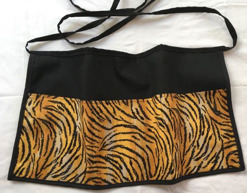 BLACK Animal Tiger 3 POCKET WAITRESS WAIST BAR SERVERS  Resturant Classyaprons