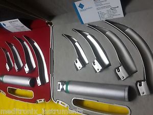 2 Sets of Megalight/G Profile Fiberoptic Laryngoscope, EMT Anesthesia Intubation