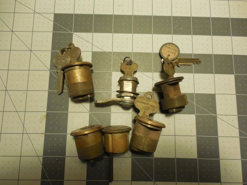 Vintage Key Door Lock Cylinder hardware  Lot of 6 zz13E