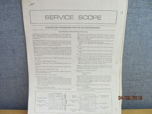 TEKTRONIX 520 Vectorscope Quick-Cal Procedure (copy)