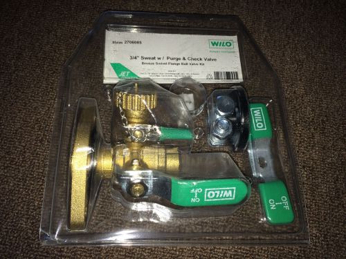 Wilo 3/4&#034; sweat flange ball valve kit 2706085 new! free shipping! for sale
