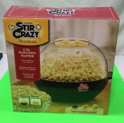 Electric Popcorn Machine Maker Popper Corns Stir Crazy 6 Quart NO RESERVE