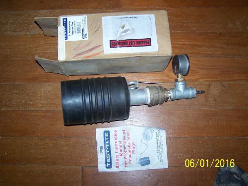 IPS #83676 TEST*TITE 6&#034; Pneumatic Bypass Test Plug W/15 PSI Pressure Gauge