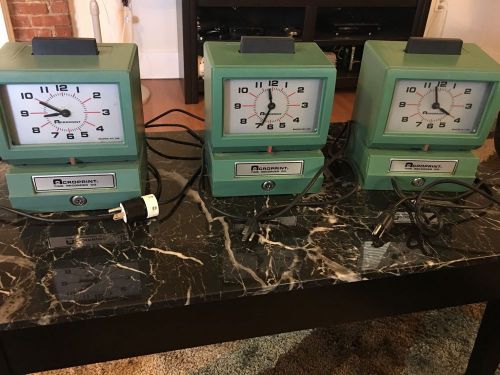 3 Acroprint Time Recorder Company Time Clocks  125nr4(no Keys)