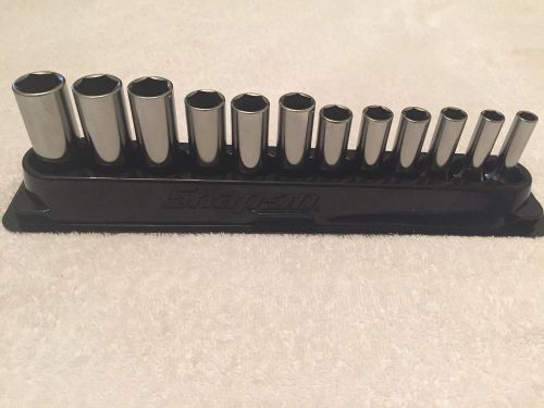 New Snap-On 212SFSMY 3/8&#034; 6 Point Deep MM Socket Set w/ PAKTY241 Magnetic Base