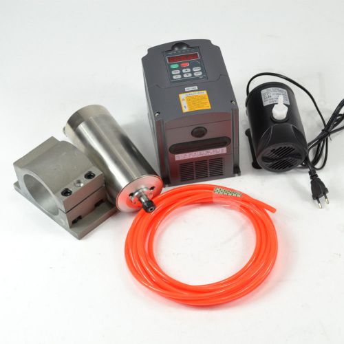 CNC SPINDLE KIT 1.5KW 110V WATER COOLED SPINDLE MOTOR+INVERTER+CLAMP+PUMP+PIPE