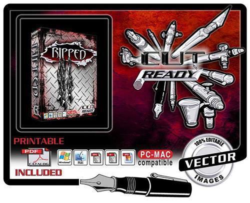 RIPPED N TORN VECTOR CLIP ART FOR VINYL SIGN CUTTER PLOTTER