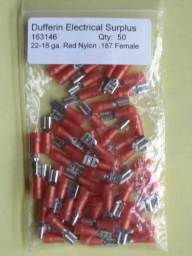 Quick Cable 22-18 ga. Red Nylon Double Crimp .187&#034; Female Disconnect