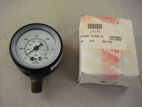 Marsh J7178 Liquid Filled Pressure Gauge 0-3000 PSI (Not For Oxygen)