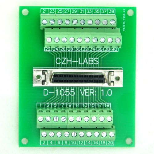 40-pin half-pitch/0.05&#034; d-sub female breakout board, dsub, scsi, terminal module for sale