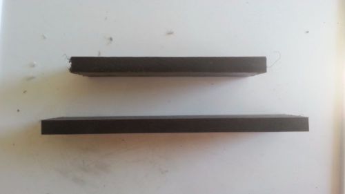 1/2&#034; x 2&#034; BLACK UHMW POLYETHYLENE PLASTIC BAR STOCK - LOT OF 2 PIECES