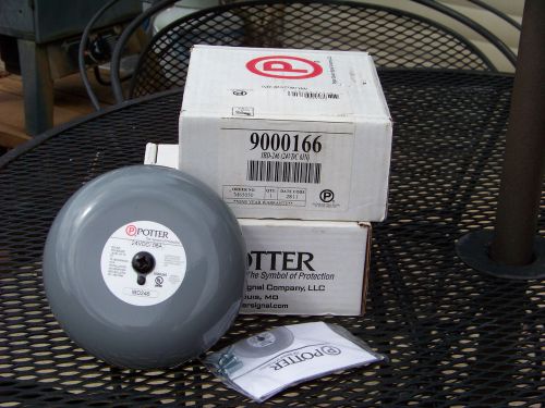 QTY 2)  POTTER ELECTRIC ALARM BELL IBD-246 GREY 24VDC  6&#034; NONFIRE