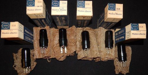 Six 6 pieces nos nib western electric 353a 353-a gas triode tubes usa 1950&#039;s 353 for sale