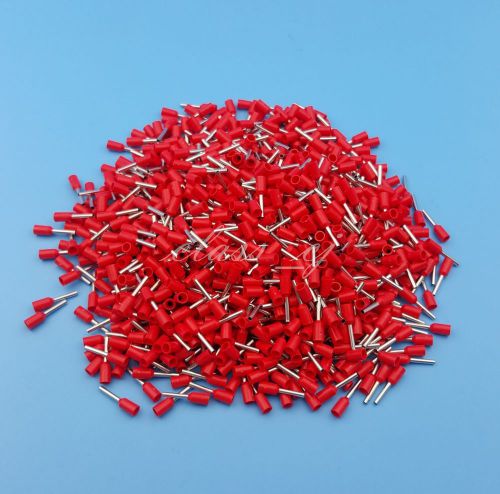 1000pcs red e7508 20awg tube pin pre-insulation wire crimp terminals for sale