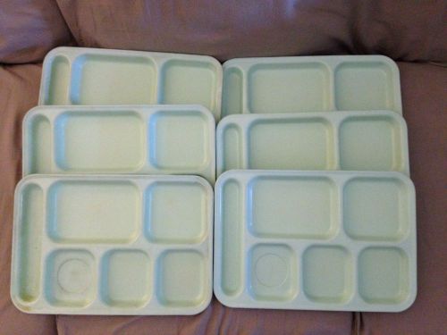 Lot Of 12 Dallas Ware 6 Compartment Cafeteria Lunch TV Food Tray Light Green
