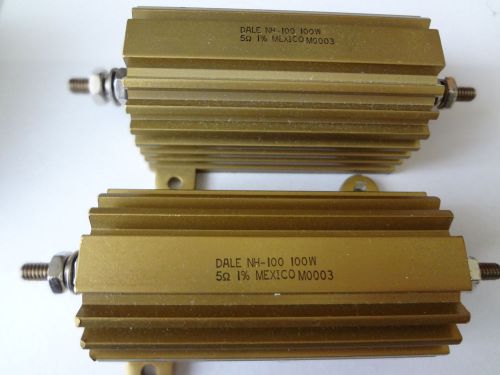 TWO DALE RESISTORS 5 OHM TYPE HN-100