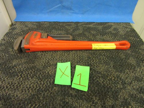 Ridgid 18&#034; pipe monkey wrench  straight plumbing tool orange jaw hd usa used for sale