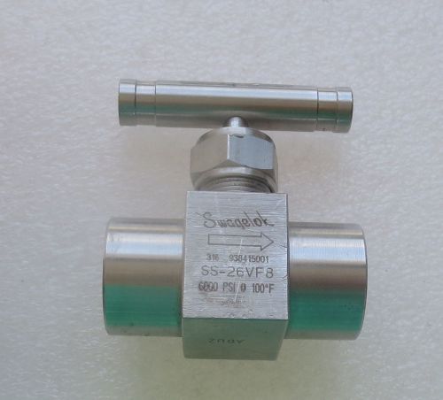 Swagelok 1/2&#034; stainless steel bonnet needle valve ss-26vf8  several avail for sale