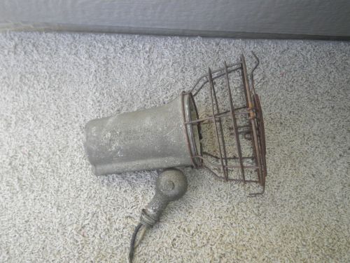 Vintage Industrial Cage Light  STONE MFG FLOODMASTER lot A