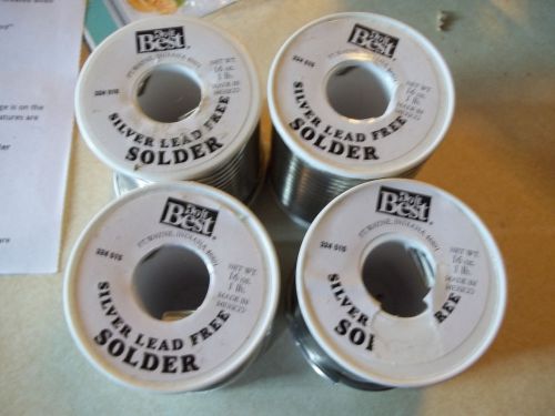 Do It Best 4 Spools Of Silver Lead Free .118&#034; Solder 4lb  1lb x4