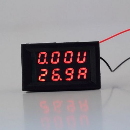 DC 4.5-30V 0-50A Dual Red LED Digital Volt meter Ammeter Voltage AMP Power ES9P