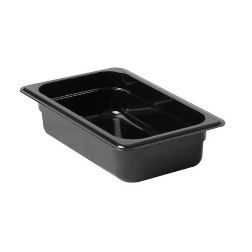 Thunder Group PLPA8142BK, Quarter Size 2.5-Inch Deep Black Polycarbonate Food Pa