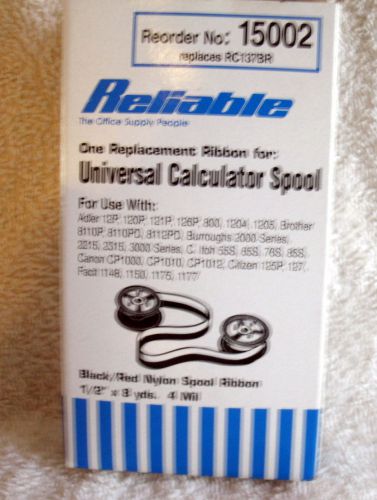 NEW Reliable 15002 Calculator Universal Twin Spool Ribbon Black/Red