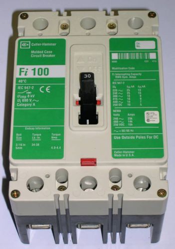 CUTLER-HAMMER 3 POLE CIRCUIT BREAKER, FI3030L