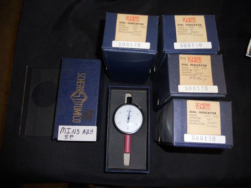 FIVE SCHERR &amp; TUMICO #A24 AGD, 2-1/4&#034;dial, .0005&#034;read, 0-15-0&#034;grad., 5pcs.