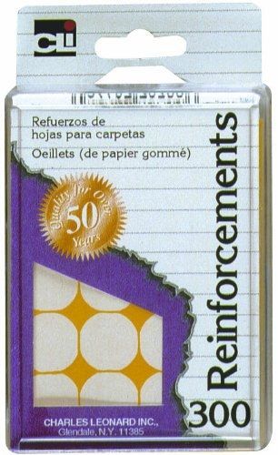 Charles Leonard Reinforcements  - Reusable Box - Hole - Self-Adhesive Sheets -