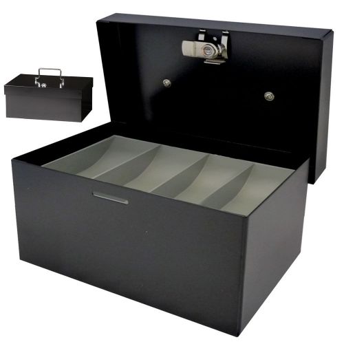 209mm Portable Sturdy Metal Cash/Money Box No.08 Organiser/Coins tray/key lock