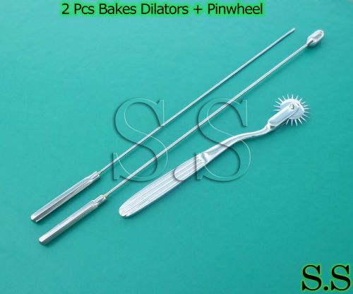 Two Pcs Bakes Rosebud Urethral Sounds 2MM &amp; 12MM PINWHEEL