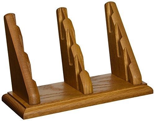 Wooden mallet 6-pocket countertop business card holder, medium oak for sale