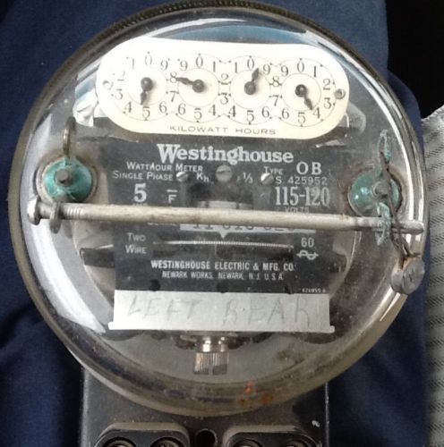 vintage Westinghouse single phase meter with seal