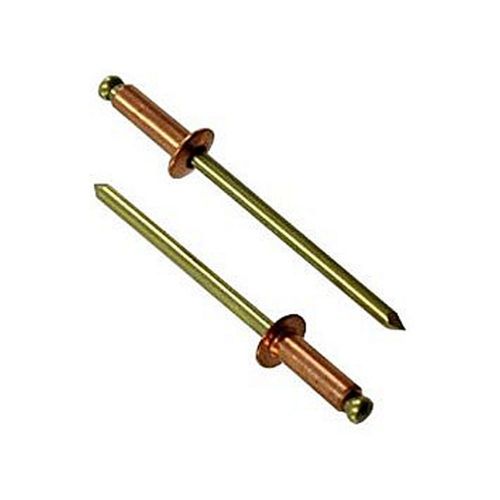 Copper blind pop rivet #42 brass mandrel 1/8&#034; dia-1/8&#034; grip-100 pk-free shipping for sale