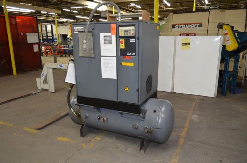 30 hp 1998 atlas copco ga-22 tank mnt. sound enclosure rotary screw compressor for sale