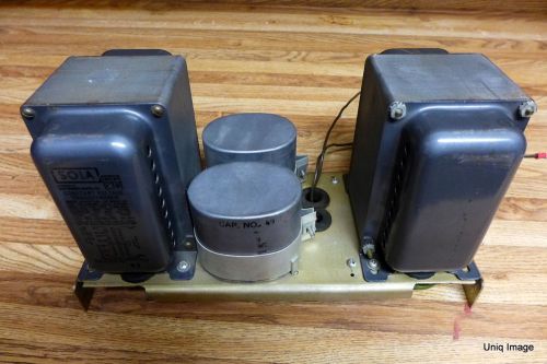 CONSTANT VOLTAGE TRANSFORMER SOLA INPUT VOLTS 95/190-130/260 60 CYC OUTPUT 6.3 V