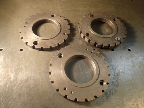 3 pieces of spacer chuck plates 20 21 &amp; 24 index 5-13/16&#034; od 3&#034; id 9/16&#034; thick for sale