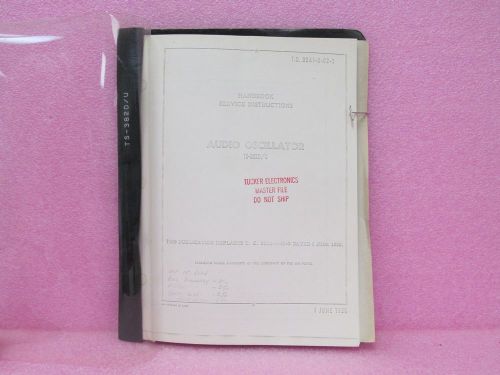 Military Manual TS-382D/U Audio Oscillator Service Manual w/Schematic (6/1/58)