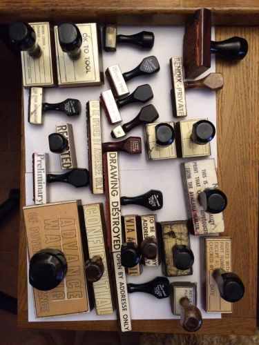 Lot of 24 vintage rubber stamps from bendix south bend indiana for sale