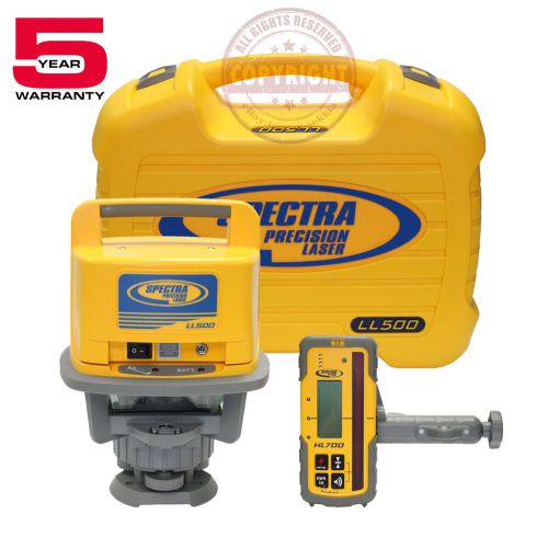 NEW! SPECTRA PRECISION LL500 + HL700 ROTARY LASER LEVEL, TRANSIT, LASERPLANE