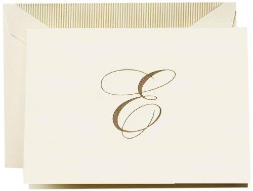 Crane &amp; co. hand engraved script &#034;e&#034; initial note (cf13e1) for sale