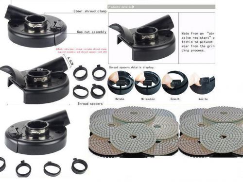 7&#034; convertible dust shroud 8 polishing pad metabo dewalt makita bosch grinder for sale