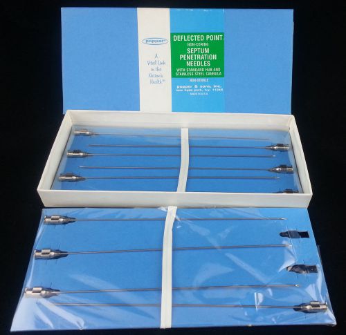 10 popper cadence 18x6 ss micro-mate noncoring deflected tip septum needles 7196 for sale