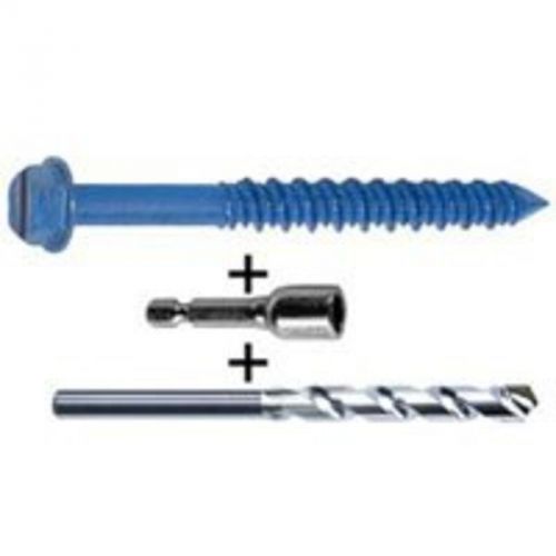 CobraTap Concrete Screws, 3/16&#034; x 2-3/4&#034;, Heat Treated Steel COBRA ANCHORS 673J