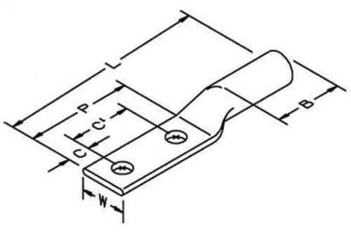 3M (31145) Copper Two Hole Long Barrel Lug 31145, up to 35 kV, 4/0 AWG