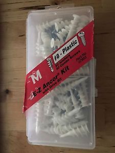 E-Z Anchor Kit #8 Plastic 50 Anchors, 50 Screws 07903 New