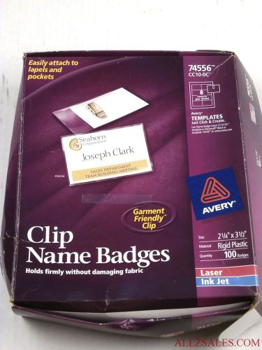 Avery 74556 clip style rigid 2-1/4x3-1/2 laser/ink jet badges (partial x47) for sale